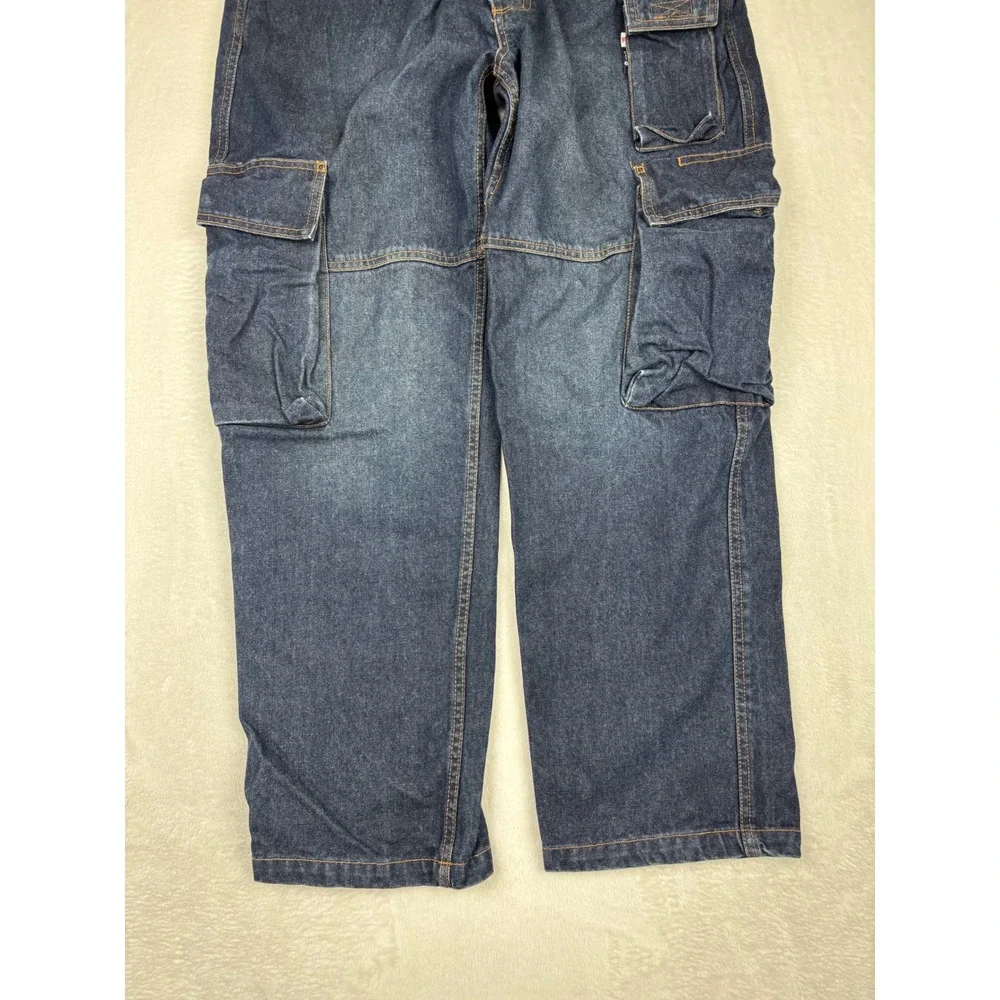 Bocomal FR Flame Resistant Cargo Mens 34x30 Jeans Dark Wash CAT 2 Workwear Fade
